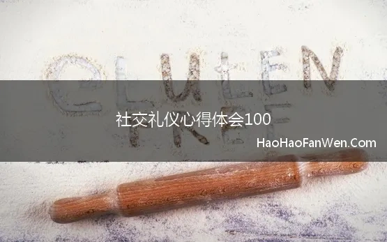 社交礼仪心得体会100