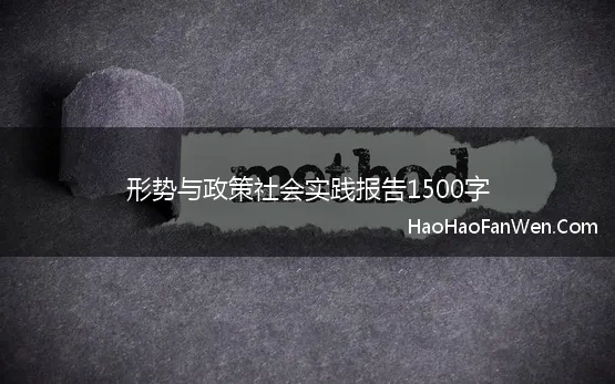 形势与政策社会实践报告1500字