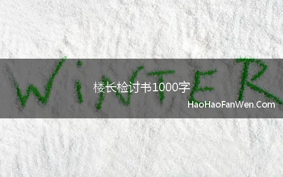 楼长检讨书1000字