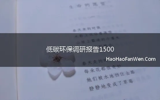 低碳环保调研报告1500