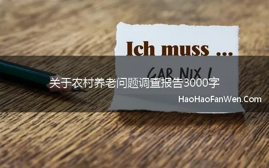 农村养老调查报告3000字