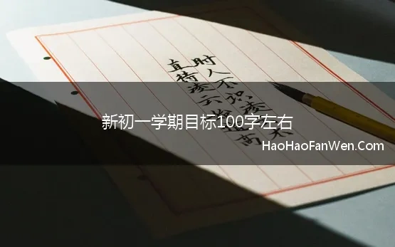 新初一学期目标100字左右