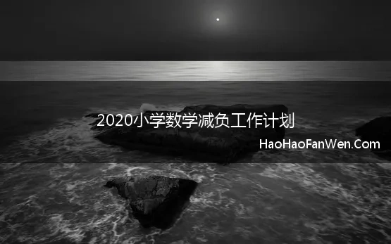 2020小学数学减负工作计划