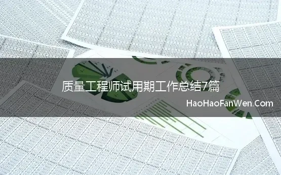 质量工程师试用期工作总结