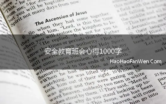 安全教育班会心得1000字