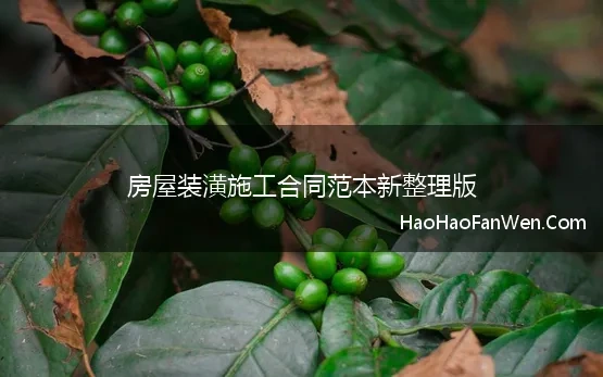 房屋装潢施工合同范本新整理版