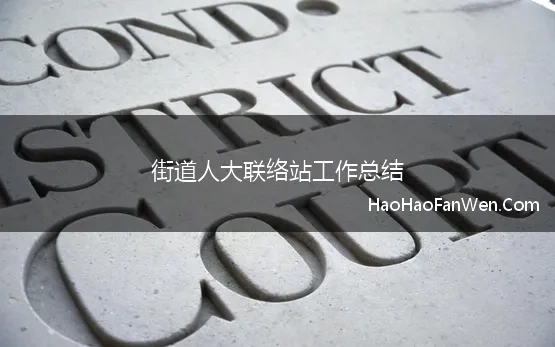 街道人大联络站工作总结 街道人大代表中心联络站建设总结