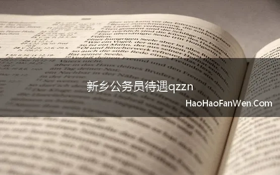 新乡公务员待遇qzzn 新乡公务员工资待遇标准