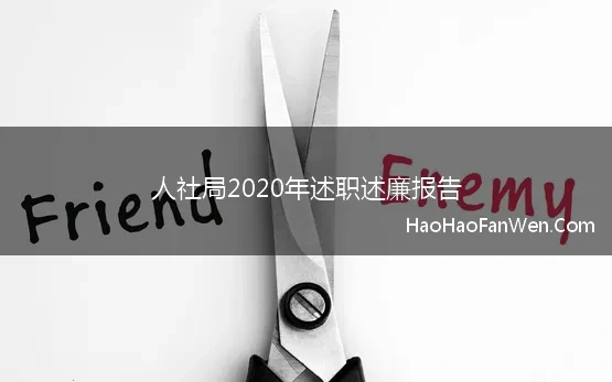 人社局2020年述职述廉报告