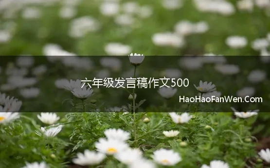 六年级发言稿作文500