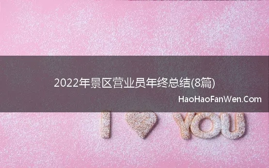 2022年景区营业员年终总结(8篇)