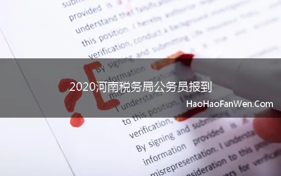 2020河南税务局公务员报到 2020年国考河南税务局补录面试公告