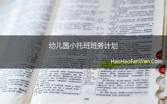 幼儿园小托班班务计划 托班班务学期工作计划