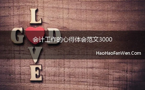 会计工作的心得体会范文3000