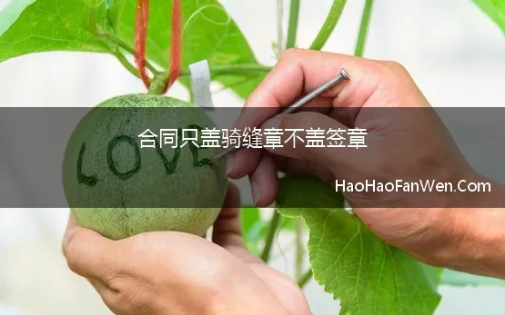 合同只盖骑缝章不盖签章(合同只盖了骑缝章有效力吗)