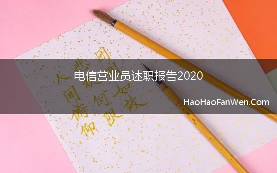 电信营业员述职报告2020