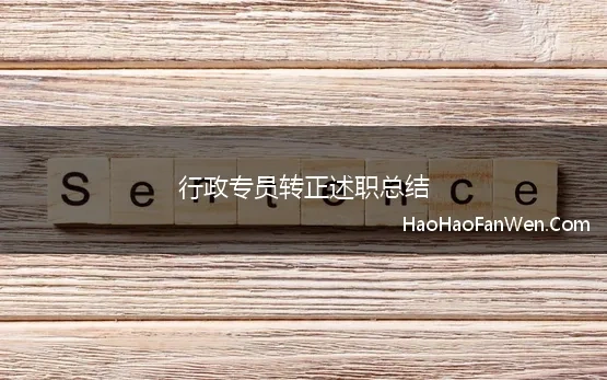 行政专员转正述职总结