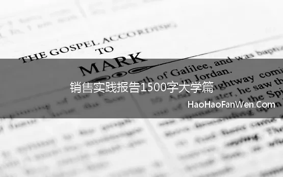 销售实践报告1500字大学篇