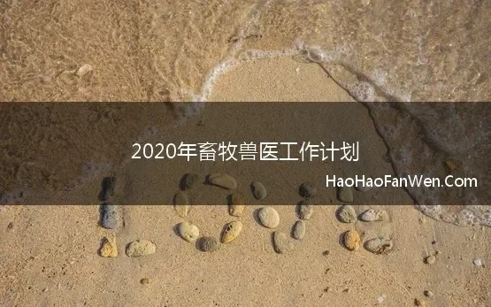 2020年畜牧兽医工作计划