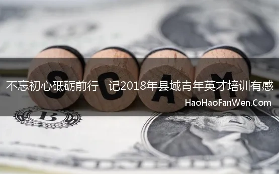 不忘初心砥砺前行――记2018年县域青年英才培训有感