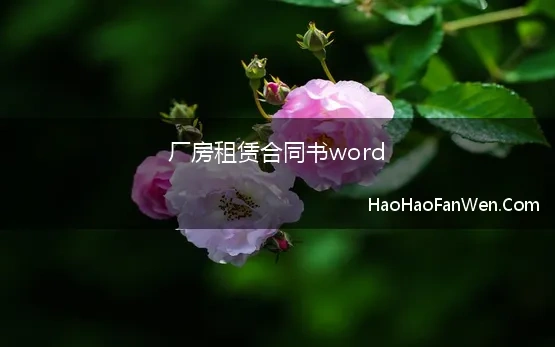 厂房租赁合同书word