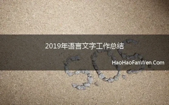 语言文字工作总结2019