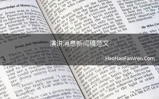 演讲消息新闻稿范文