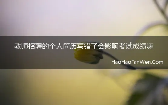 招聘教师个人简历