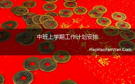 中班上学期工作计划安排