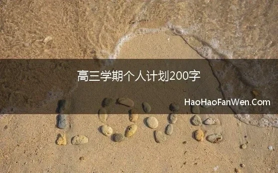 高三学期个人计划200字