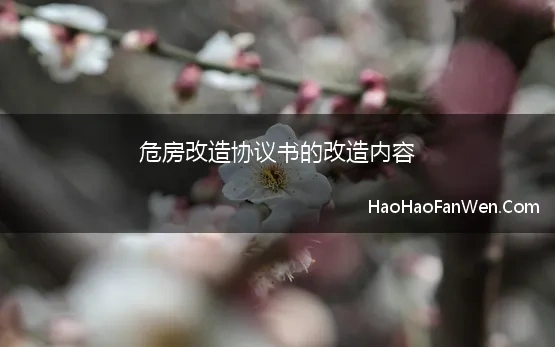 危房改造协议书的改造内容