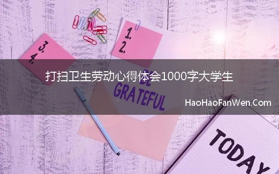 打扫卫生劳动心得体会1000字大学生