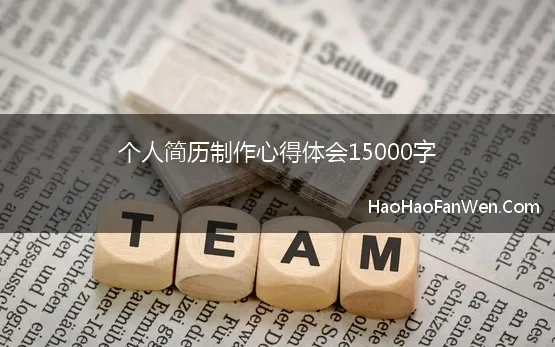 个人简历制作心得体会15000字