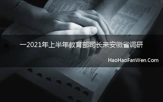 一2021年上半年教育部司长来安徽省调研