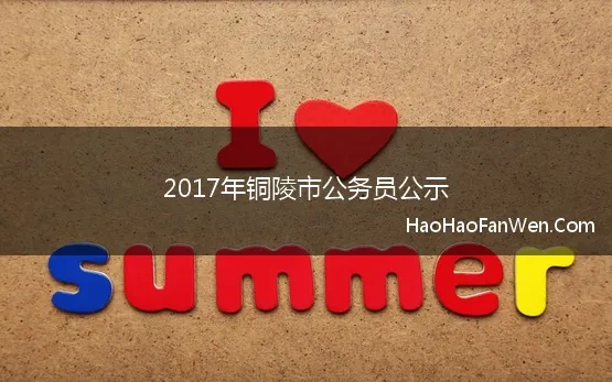 2017年铜陵市公务员公示