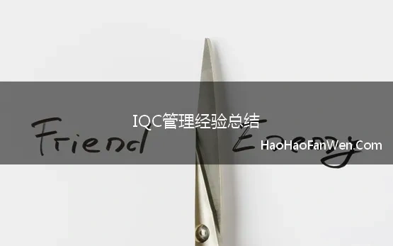 iqc部门工作计划