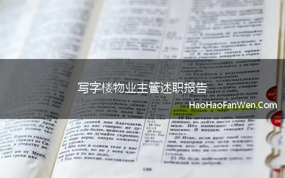 写字楼物业主管述职报告 物业主管工作总结范文简短