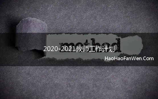 2020-2021教师工作计划