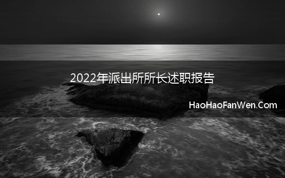 2022年派出所所长述职报告 2022年派出所所长个人述职