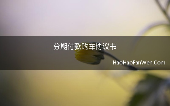 分期付款购车协议书(车辆分期买卖的协议书范本)