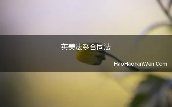 英美法系合同法