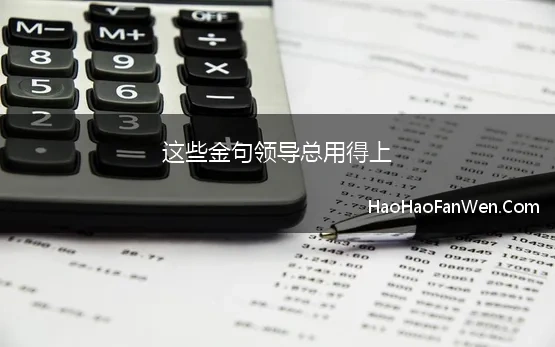 这些金句领导总用得上【精选】