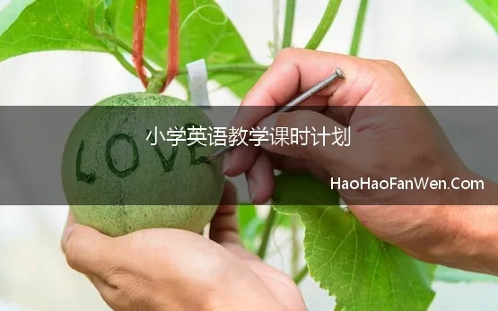 小学英语教学课时计划