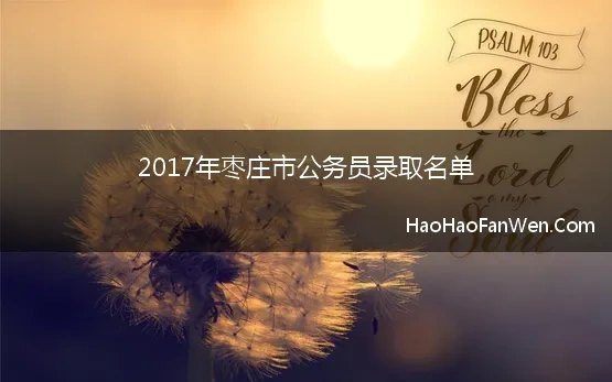 2017年枣庄市公务员录取名单(2017年枣庄市公务员面试